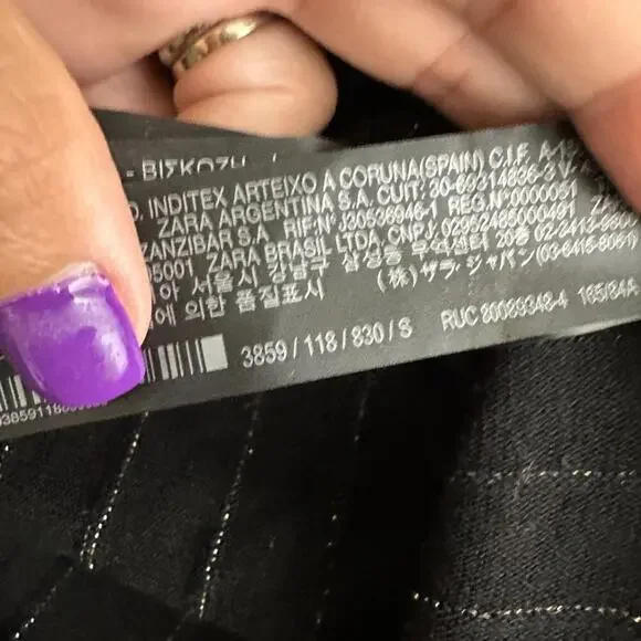 2/$30 ZARA Knit Gold Metallic Striped Fit and Flare Skimmer Dress Black #A0669 - Picture 7 of 9